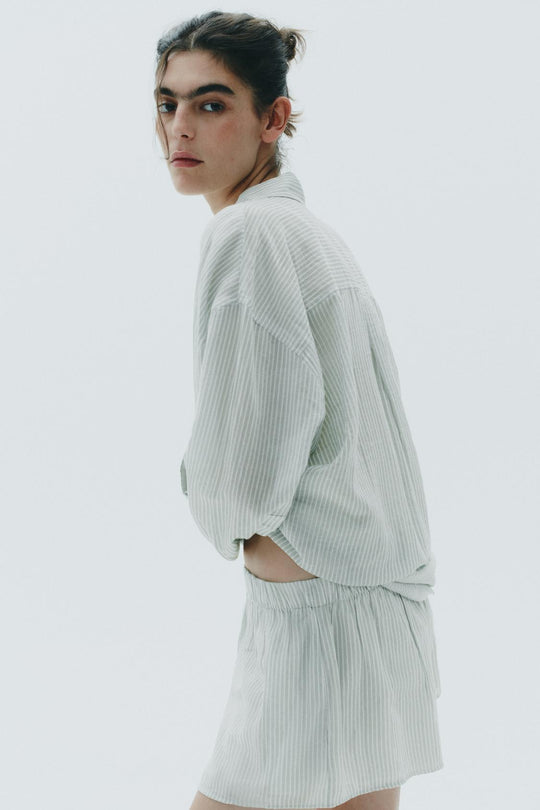 CHEMISE OVERSIZE GAZE RAYURES