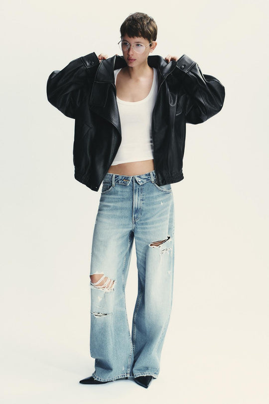 BLOUSON EN MATIÈRE SYNTHÉTIQUE
