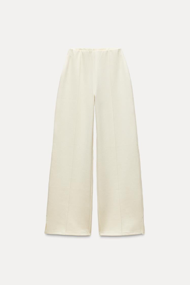 Pantalon interlock à ouverture - écru