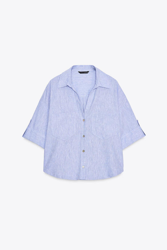 CHEMISE COURTE EN LIN