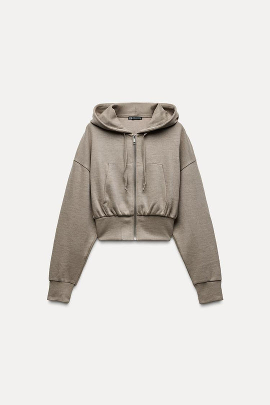 Sweat à capuche soft - écru