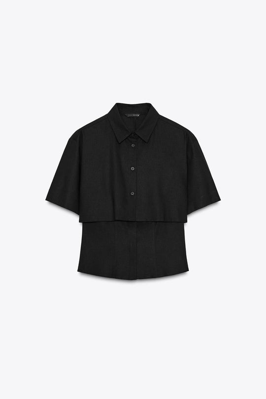 CHEMISE AJUSTÉE AVEC LIN DOUBLE ÉPAISSEUR