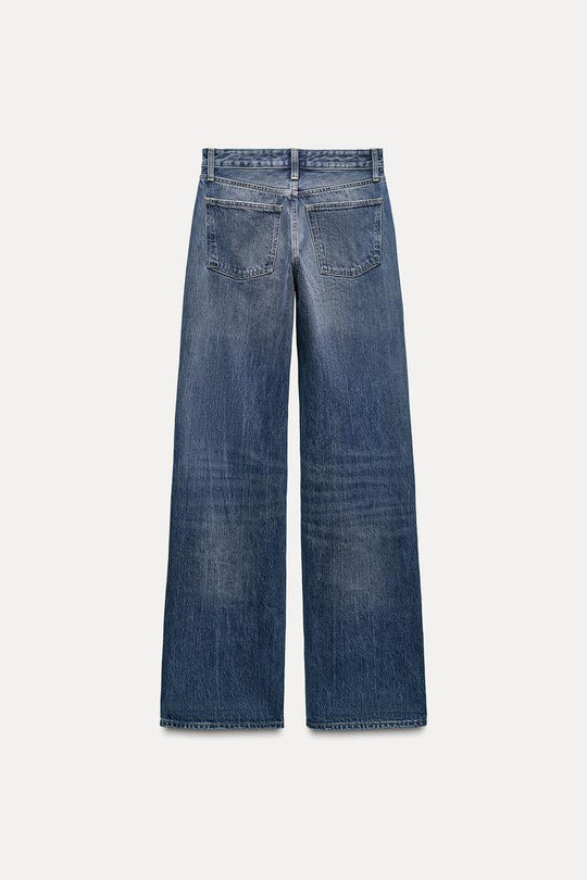 Jean trf wide leg taille normale - Bleu clair
