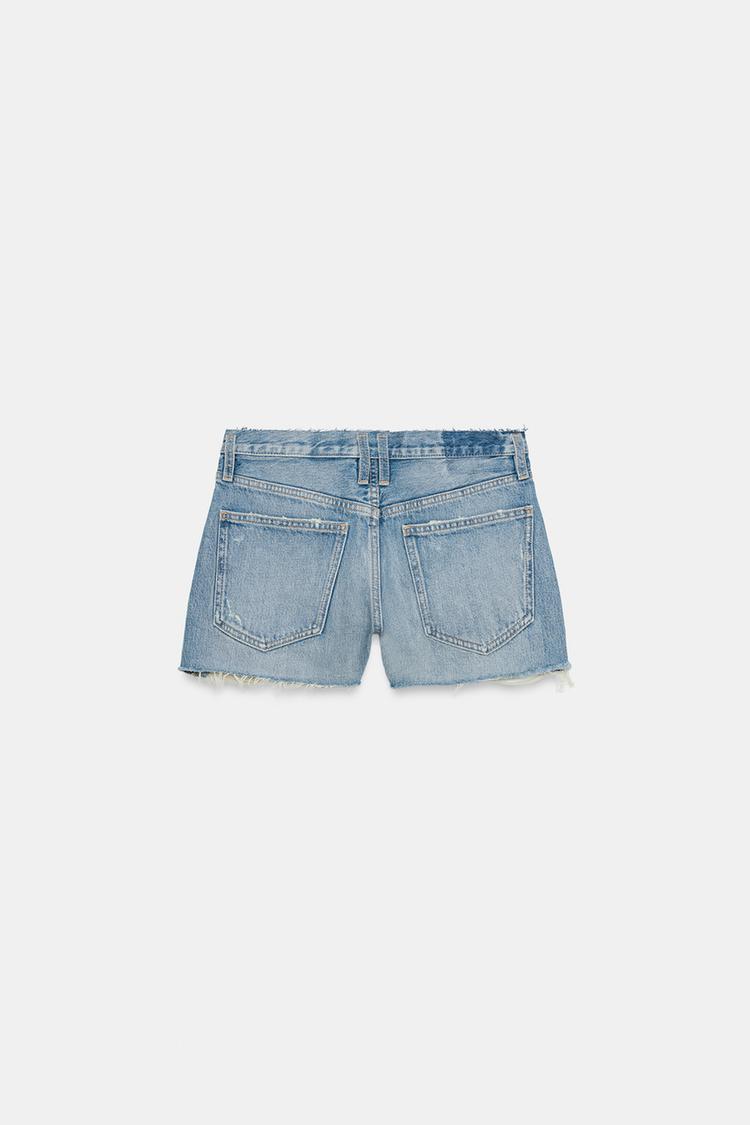SHORT EN DENIM TRF DÉCHIRURES TAILLE MOYENNE