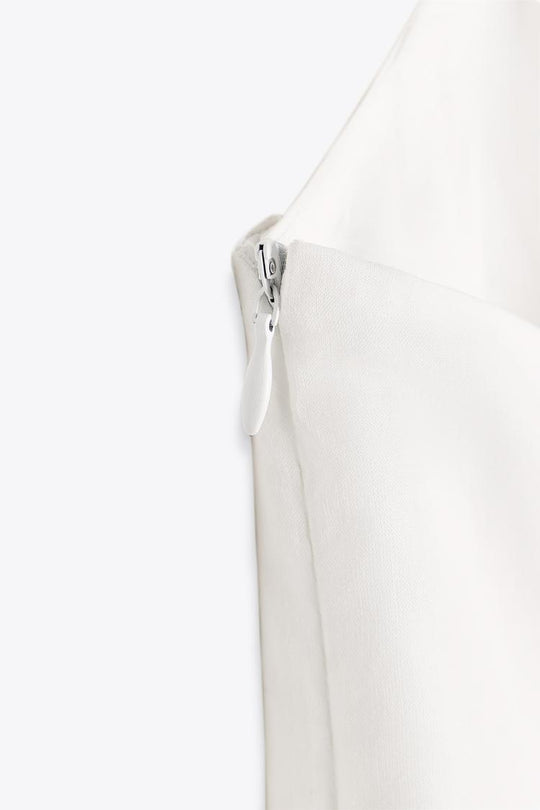 Robe courte en popeline zw collection - Blanc