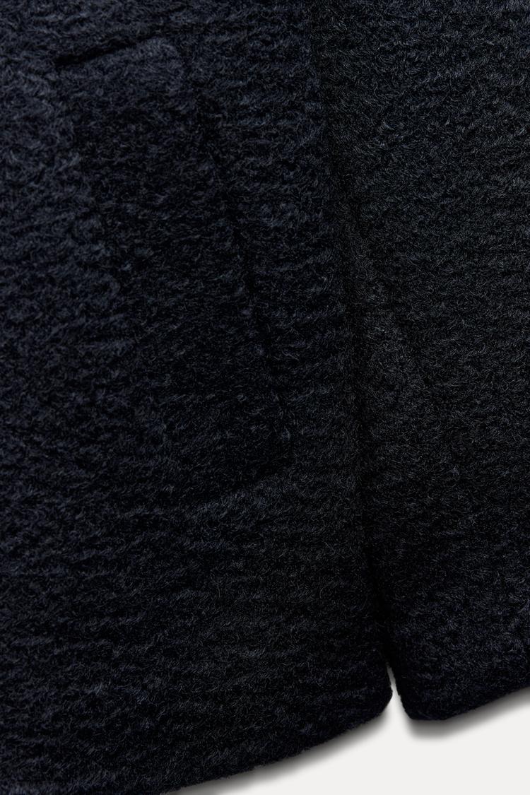Manteau mis long bouclé - Noir