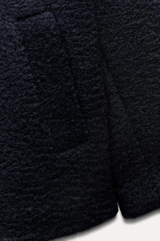 Manteau mis long bouclé - écru