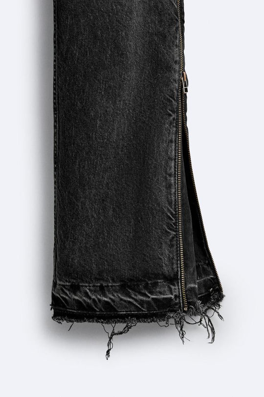 Jean flare fit zippé - Bleu