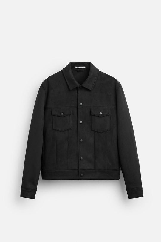 Blouson en matière synthétique - Marron