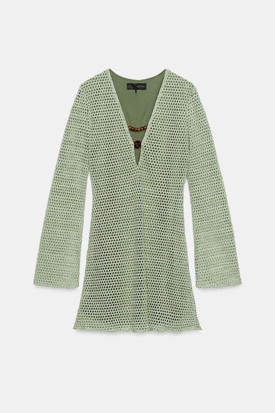 ROBE COURTE EN CROCHET ET FANTAISIE
