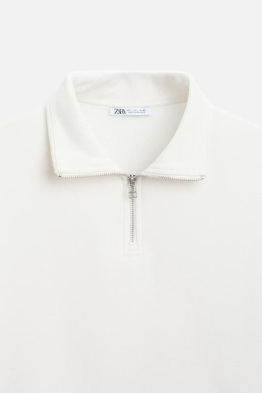 Sweat a zip sur le col - Noir