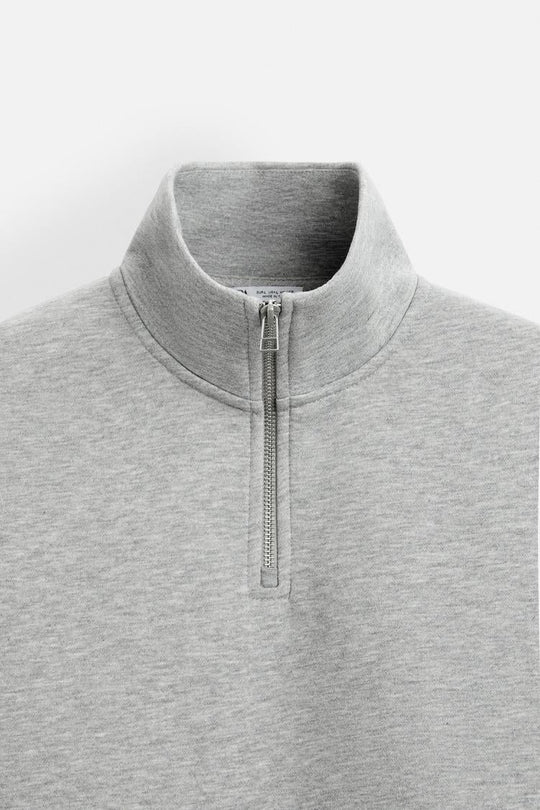 Sweat a zip sur le col - Noir