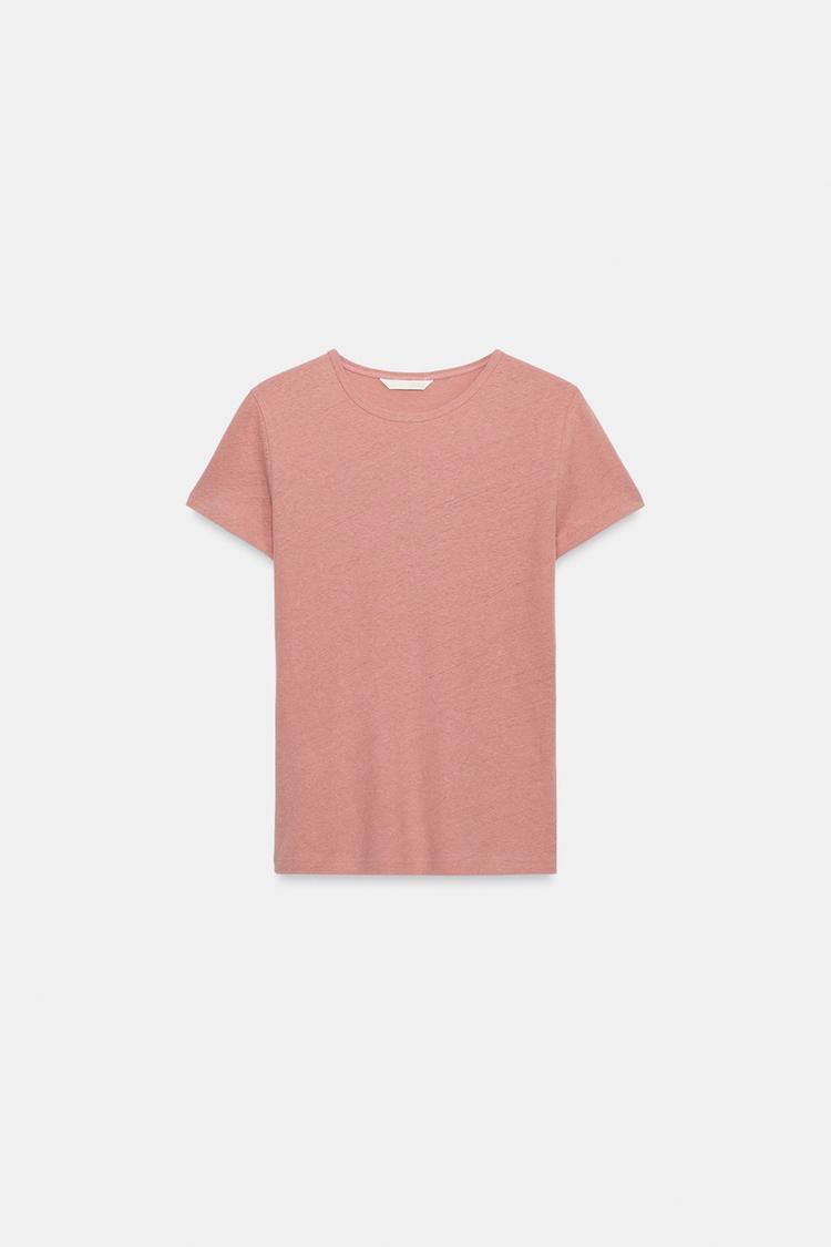 T-SHIRT MANCHES COURTES AVEC LIN