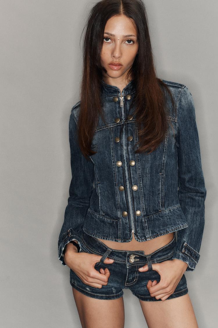 SHORT MINI EN DENIM TRF TAILLE BASSE