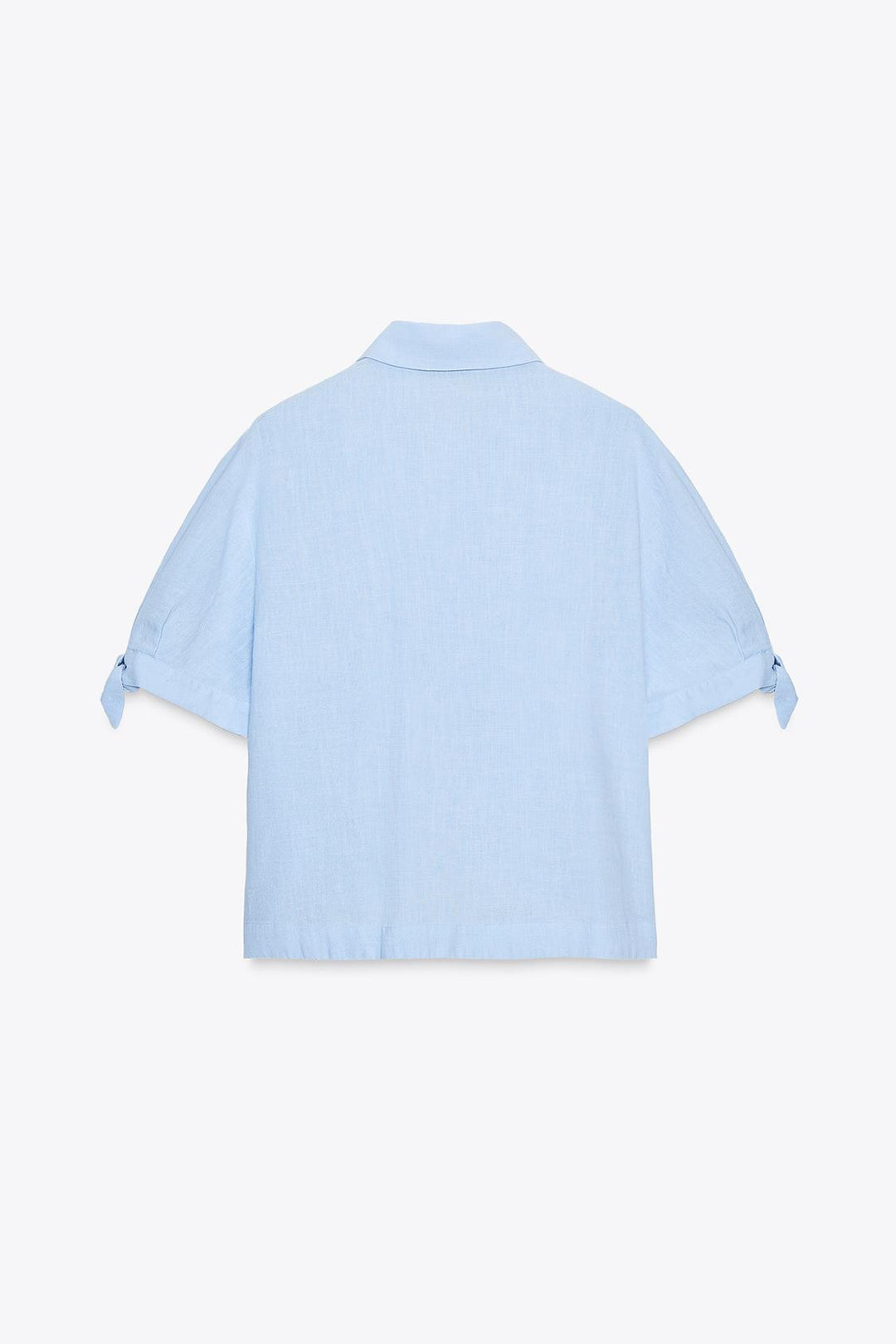 CHEMISE MANCHES COURTES AVEC LACETS EN RAMIE