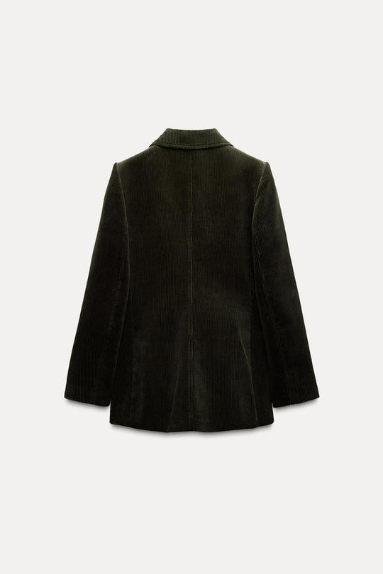 Veste en velours côtelé à boutonnage croisé zw collection