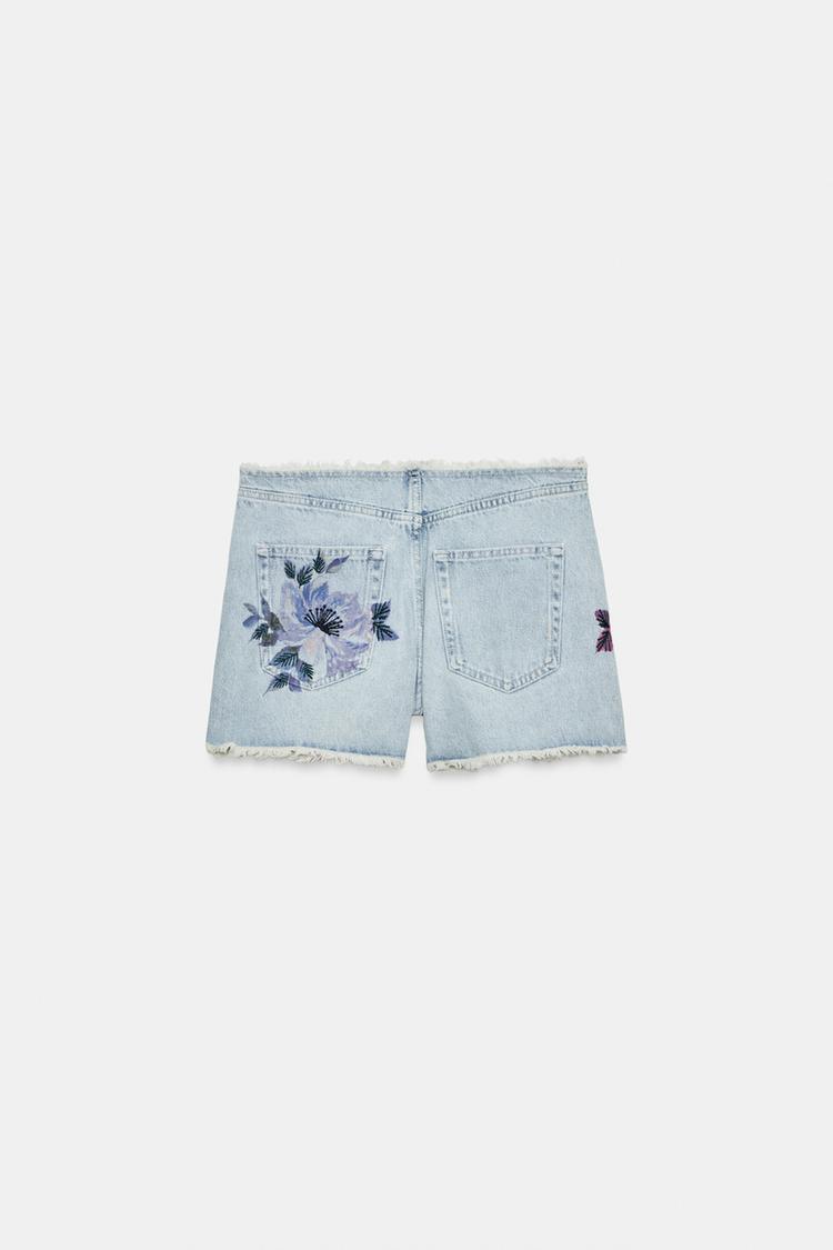 SHORT EN DENIM EFFILOCHÉ Z1975