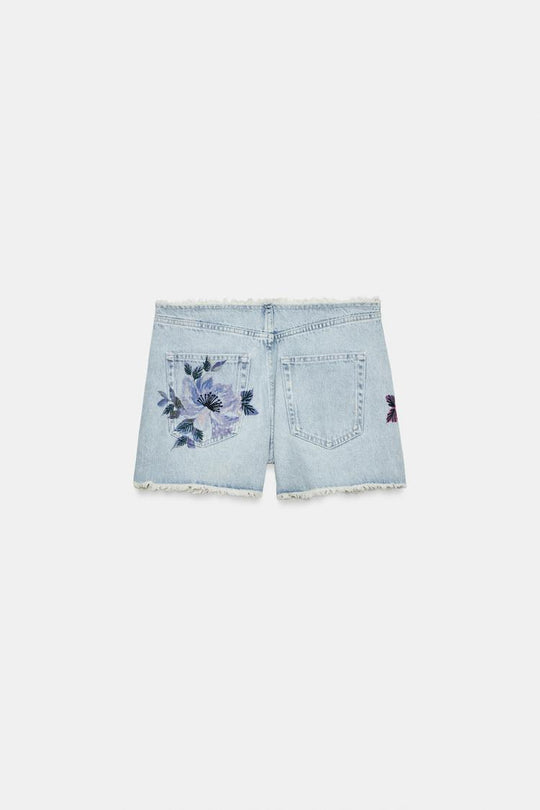 SHORT EN DENIM EFFILOCHÉ Z1975