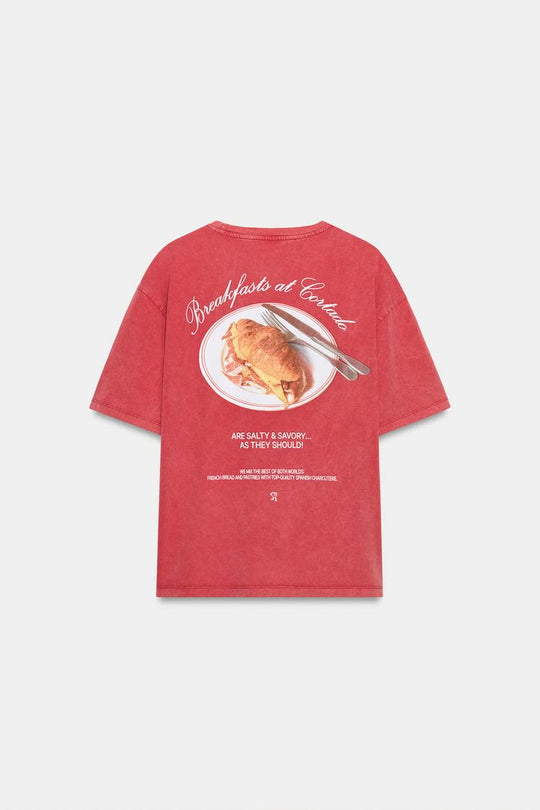 T-SHIRT EFFET DELAVE IMPRIME CORTADO