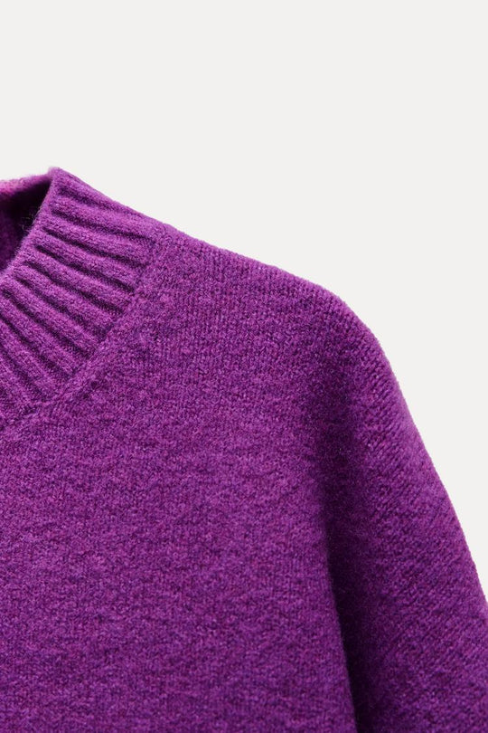 Pull doux en maille unie - Violet