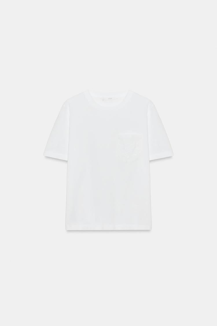 T-SHIRT POCHE BRODÉE