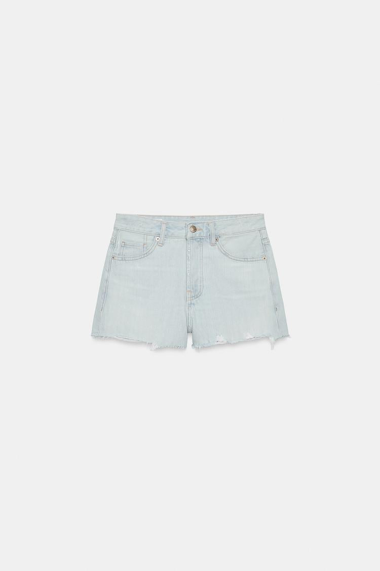 SHORT EN DENIM TRF DÉCHIRURES TAILLE MOYENNE