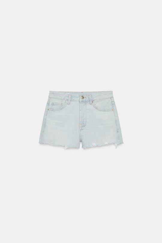SHORT EN DENIM TRF DÉCHIRURES TAILLE MOYENNE