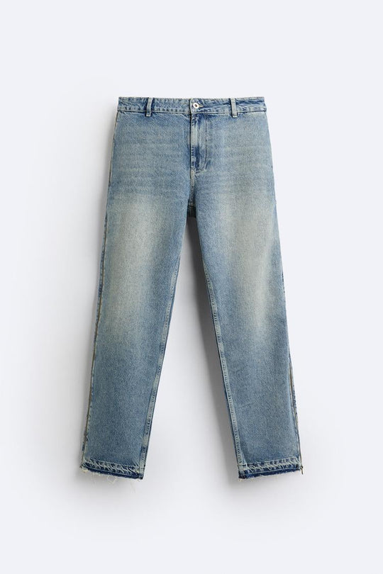 Jean flare fit zippé - Bleu