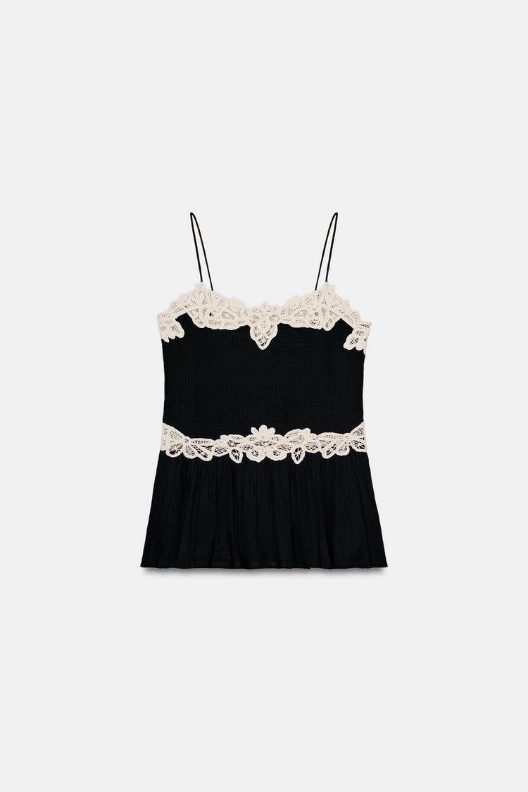 TOP DENTELLE CONTRASTÉE ZW COLLECTION