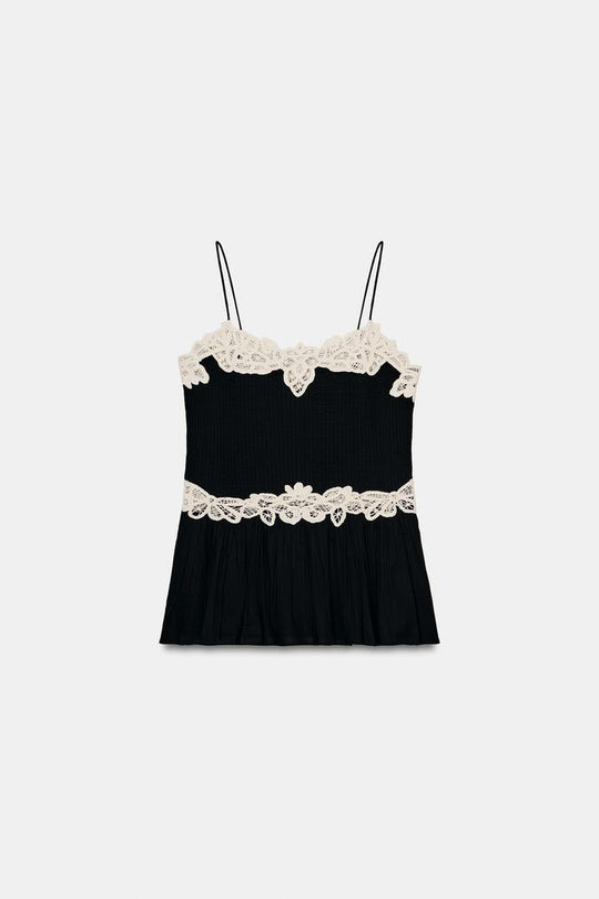 TOP DENTELLE CONTRASTÉE ZW COLLECTION