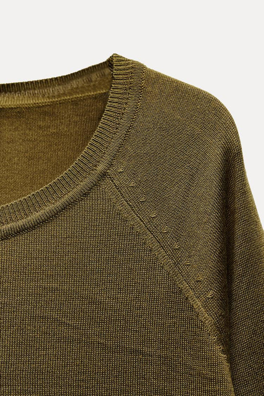 Pull basique en maille fine - Bleu