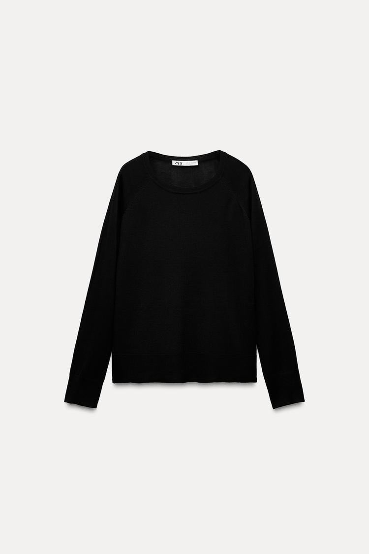 Pull basique en maille fine - Bleu