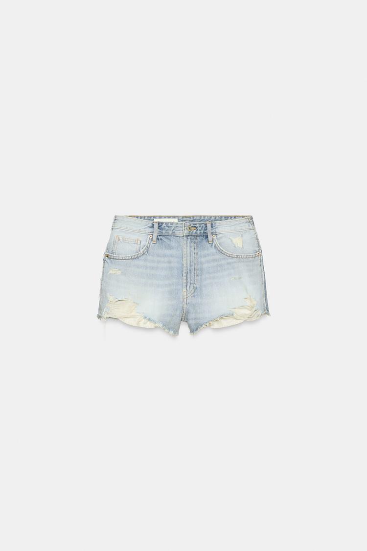 SHORT EN DENIM TRF TAILLE HAUTE DÉCHIRURES