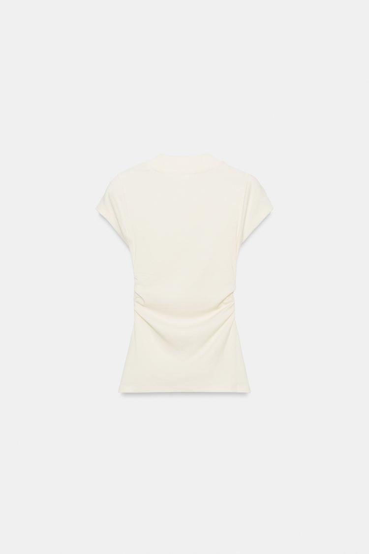 T-SHIRT DRAPÉ EN LIN