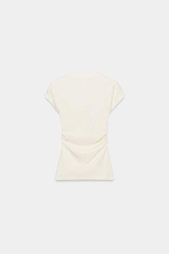 T-SHIRT DRAPÉ EN LIN