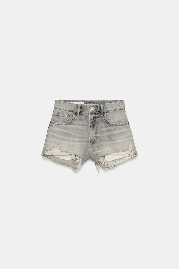 SHORT EN DENIM TRF TAILLE HAUTE DÉCHIRURES