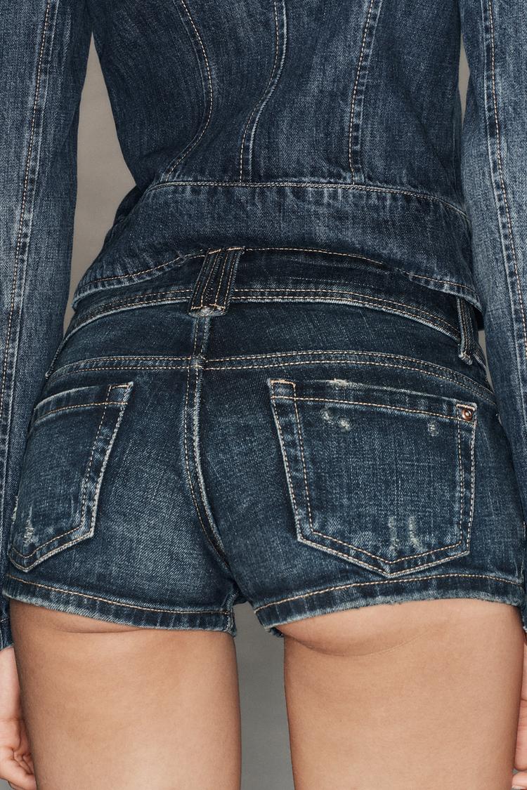 SHORT MINI EN DENIM TRF TAILLE BASSE