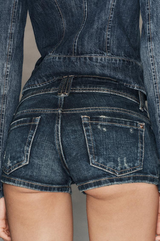SHORT MINI EN DENIM TRF TAILLE BASSE