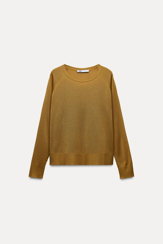 Pull basique en maille fine - Bleu