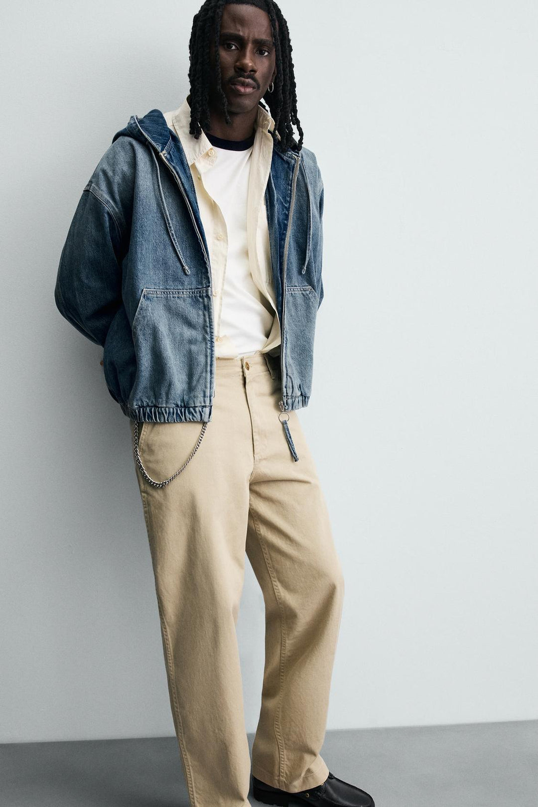 VESTE DÉLAVÉE À CAPUCHE