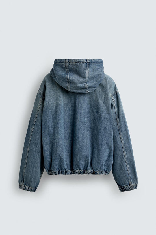 VESTE DÉLAVÉE À CAPUCHE