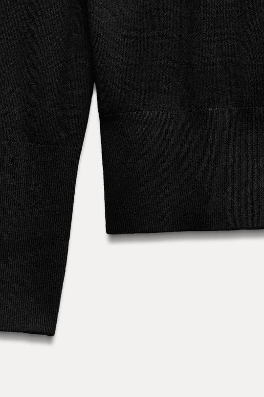 Pull basique en maille unie - Bleu marine
