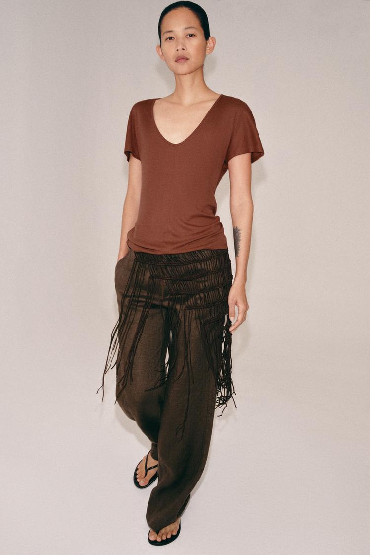 T-SHIRT FLUIDE A MANCHES COURTES 2