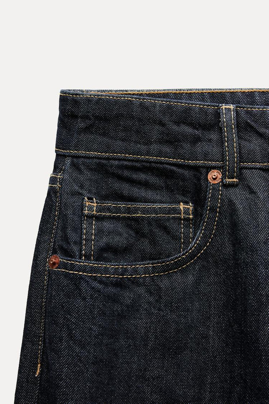 Jean trf wide leg taille normale - Gris anthracite