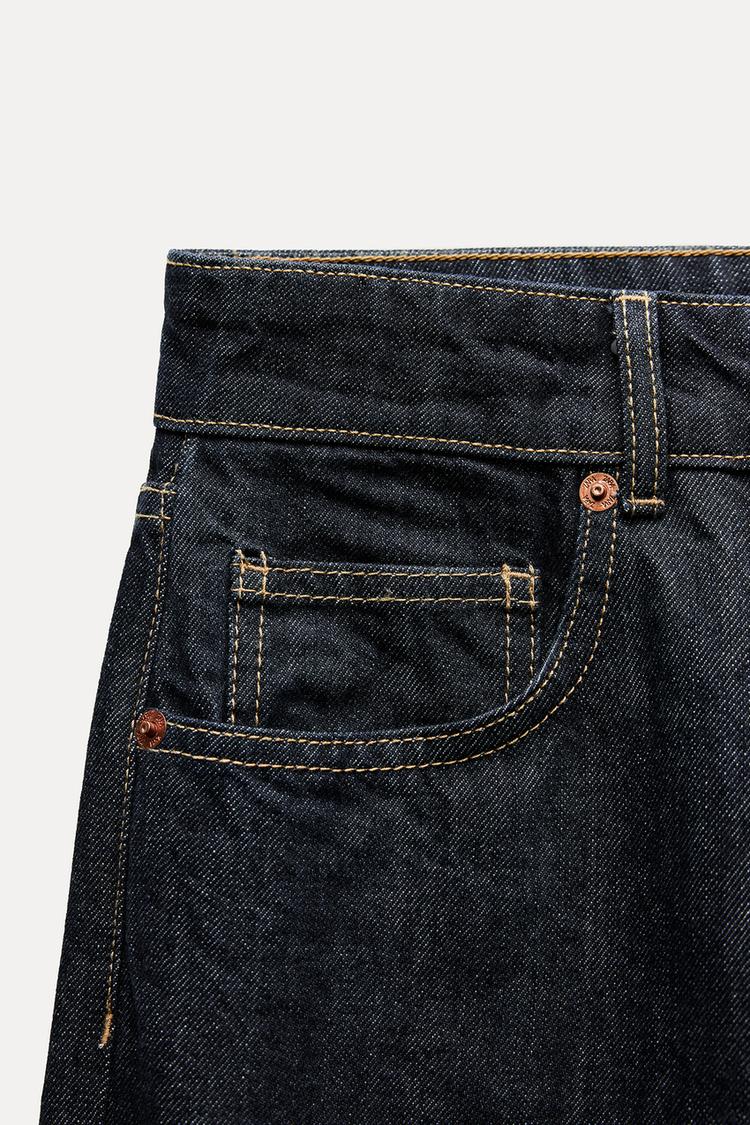 Jean trf wide leg taille normale - Gris chiné