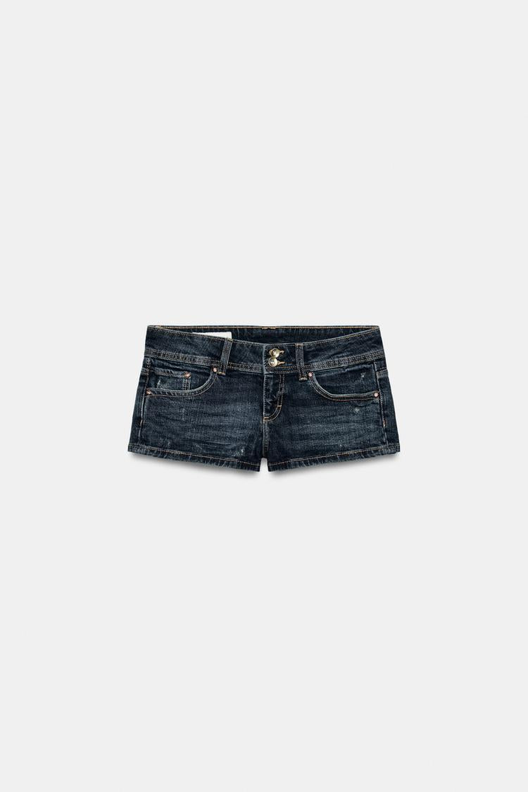 SHORT MINI EN DENIM TRF TAILLE BASSE