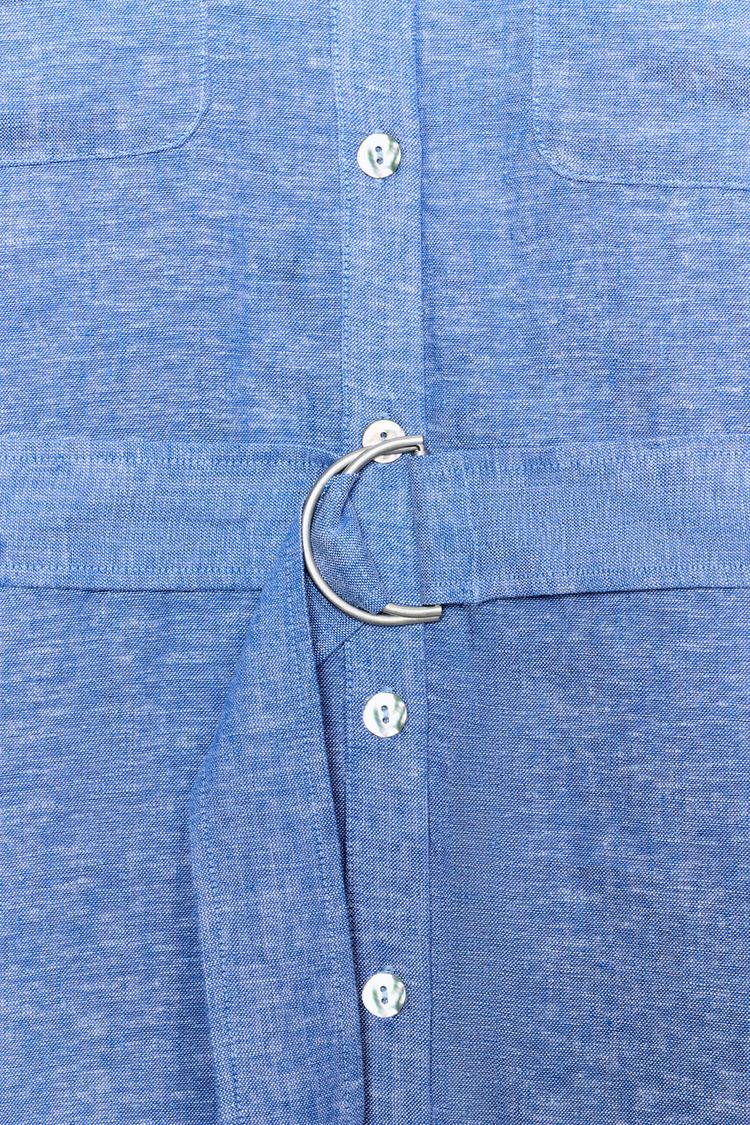 ROBE MI-LONGUE EN LIN AVEC CEINTURE