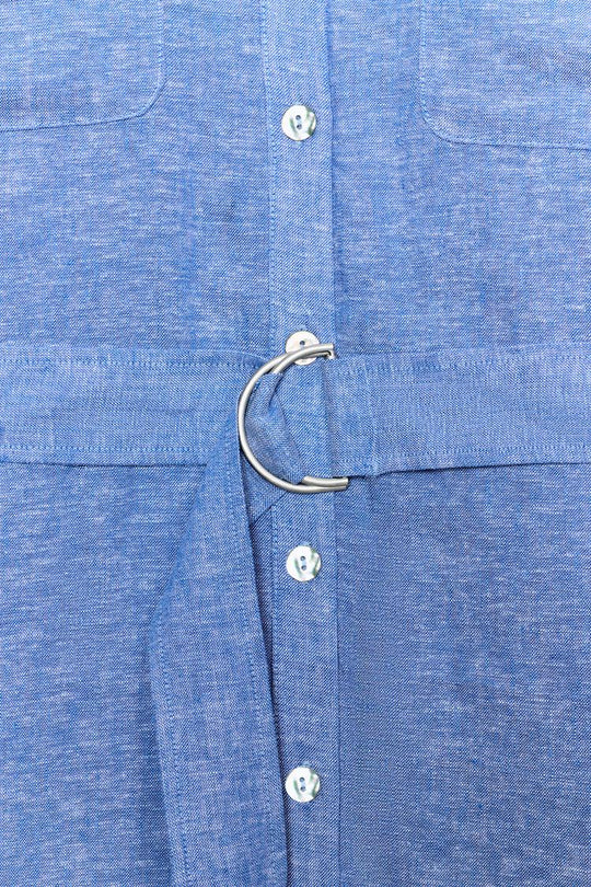 ROBE MI-LONGUE EN LIN AVEC CEINTURE