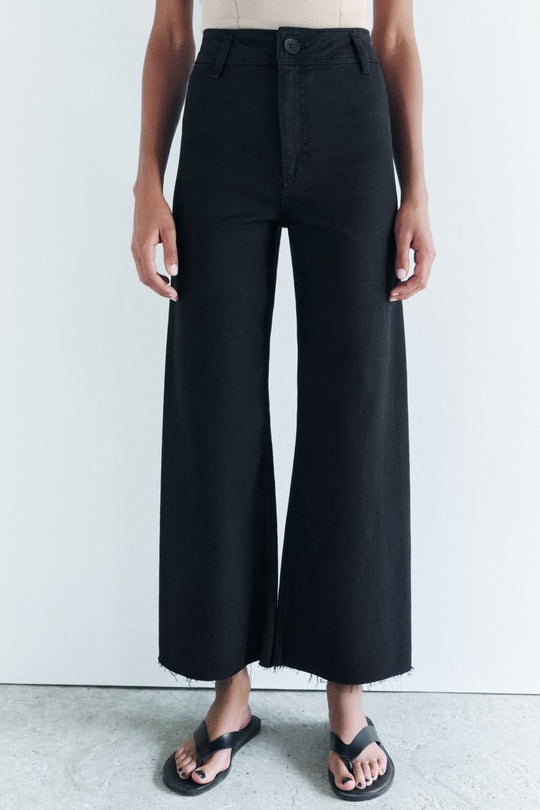 Jean collection zw marine droit a taille haute - Bleu