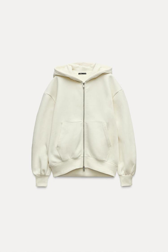 Sweat oversize à zip - Noir
